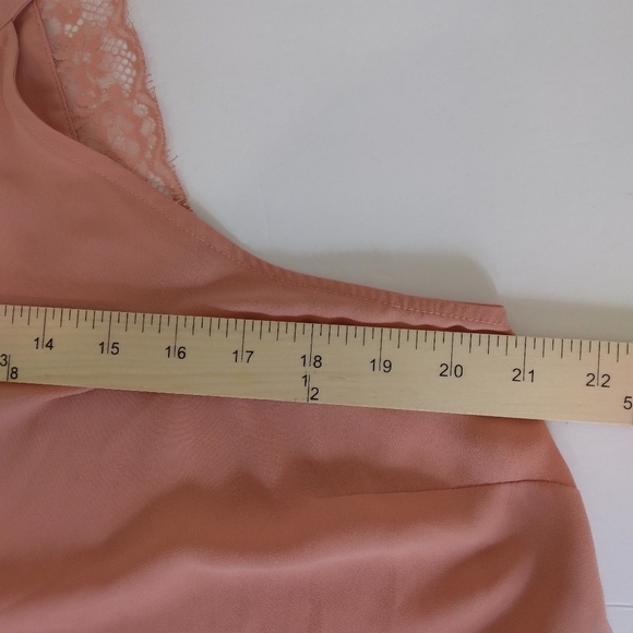 1X Keyhole back Tank Top Lace Trim Peach Salmon - Picture 6 of 6
